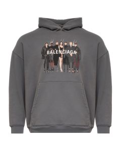 Balenciaga Models logo grey hoodie