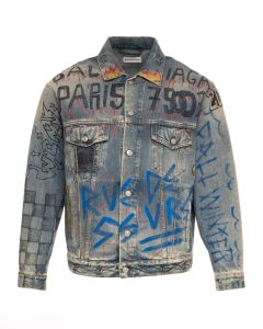 Balenciaga graffiti denim jacket