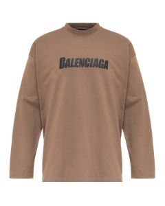 Balenciaga brown logo long sleeve t-shirt