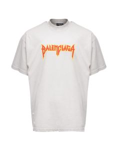 Balenciaga metal logo distressed grey t-shirt 