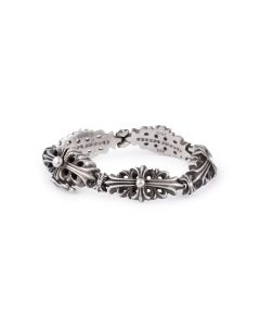 Chrome Hearts floral cross link pave bracelet