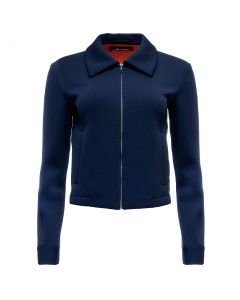 COMME des GARÇONS tricot navy boxy-cut jacket