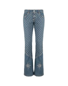 Gucci x Palace allover GG pattern studded bootcut jeans