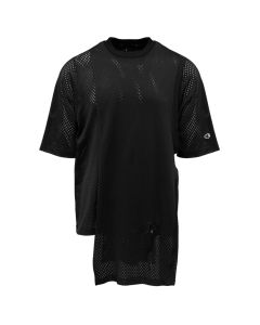 Rick Owens x Champion "TECUATL" black asymmetric jersey t-shirt