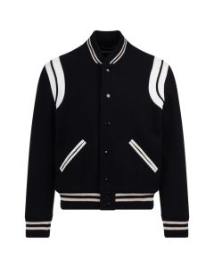 Saint Laurent black wool teddy jacket