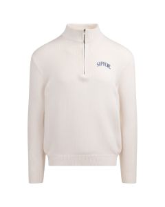 Supreme Arc logo quarter-zip white sweater